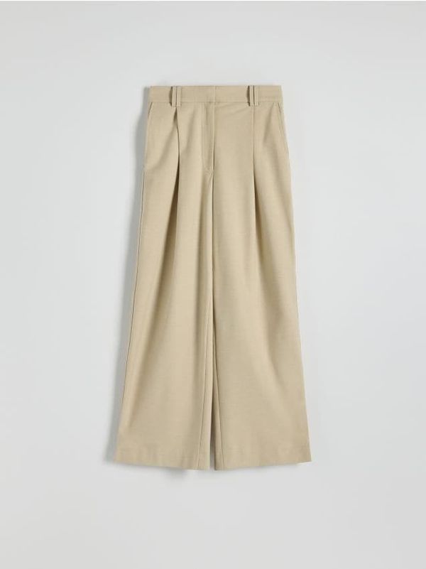 Reserved Reserved - Hlače s mješavinom vune - bež