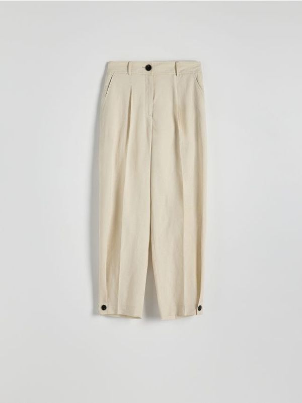 Reserved Reserved - Hlače s visokim udjelom liocelnih vlakana i mješavinom lana - bež