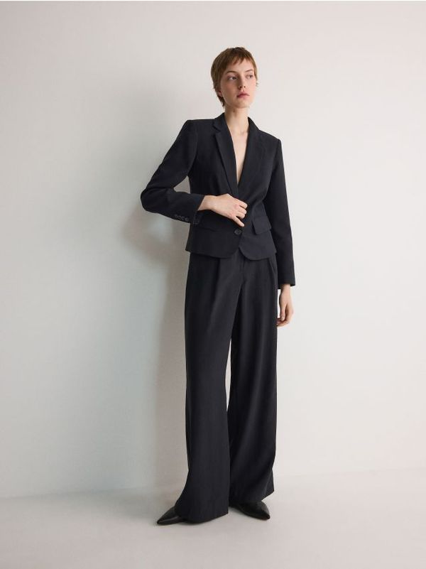 Reserved Reserved - Hlače s visokim udjelom modalnih vlakana - mornarsko plava