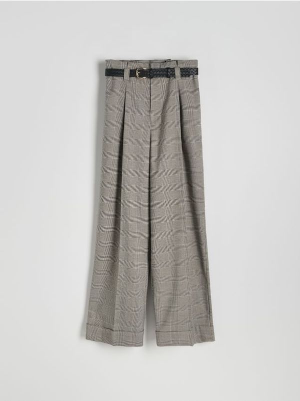 Reserved Reserved - Hlače sa širokim nogavicama i pojasom - šaren