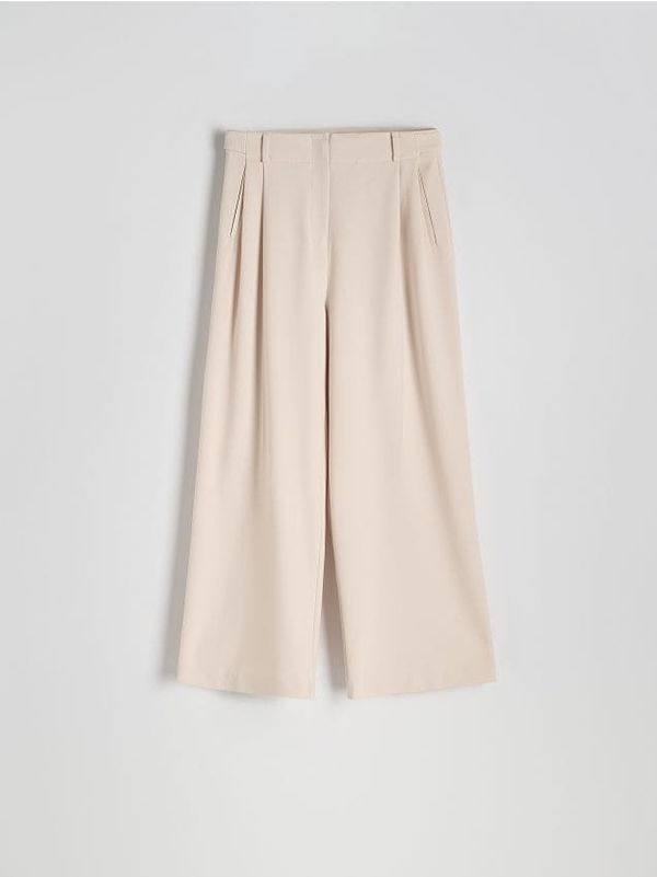 Reserved Reserved - Hlače širokih nogavica - bež