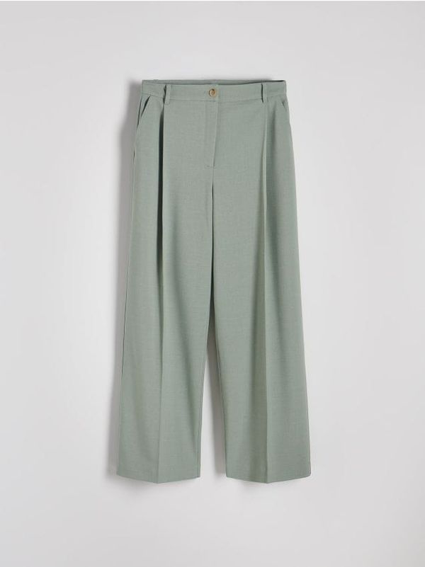 Reserved Reserved - Hlače širokih nogavica - bljedozeleno