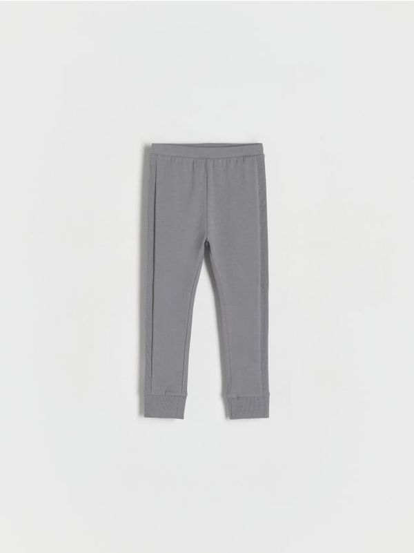 Reserved Reserved - Hlače širokih nogavica s bočnom prugom - tamnosivo