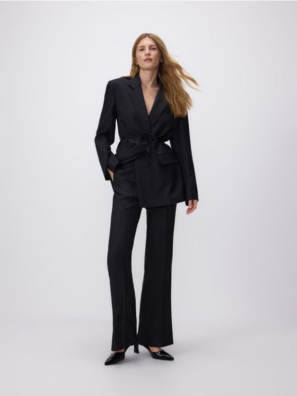 Reserved Reserved - Hlače širokih nogavica - tamnosivo