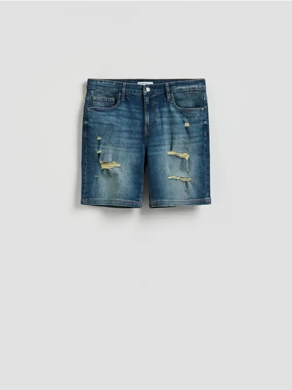 Reserved Reserved - Izblijedjele kratke hlače od trapera - indigo jeans