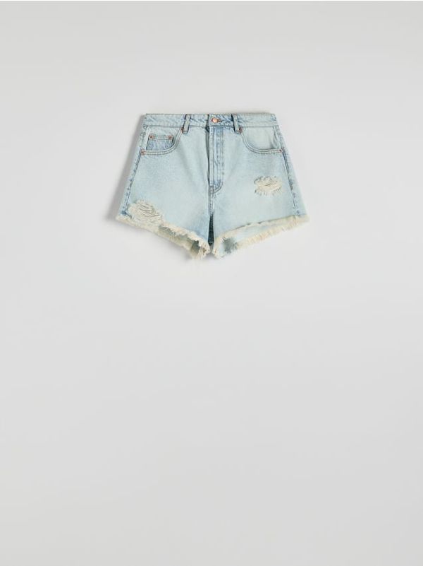 Reserved Reserved - Izblijedjele kratke hlače od trapera - plava