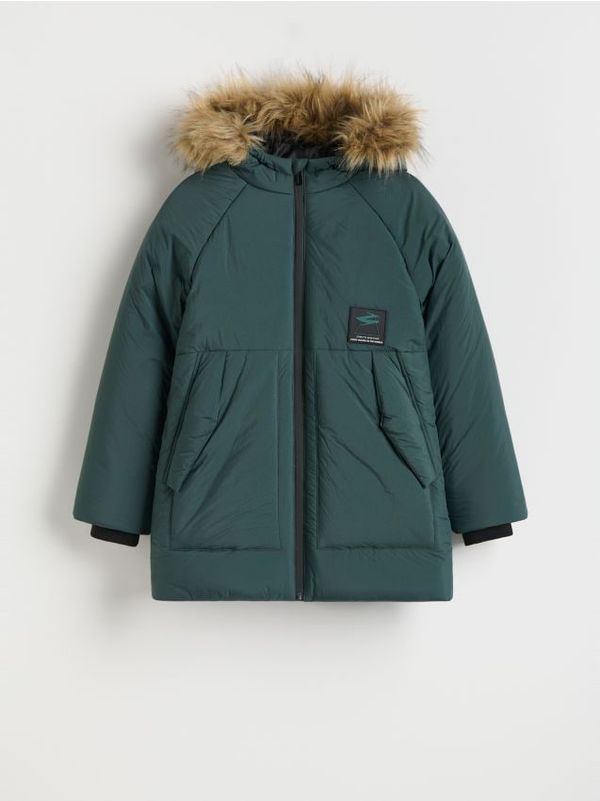 Reserved Reserved - Izolirana parka s kapuljačom - tamnozeleno
