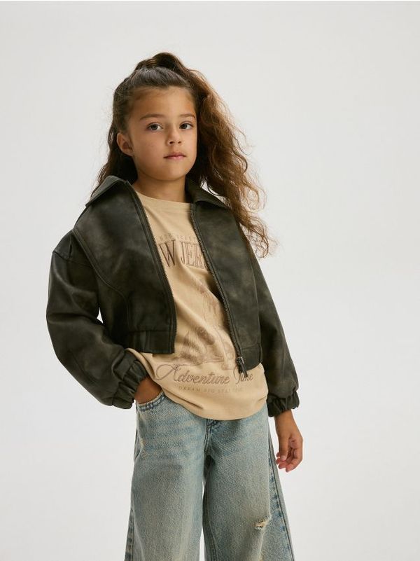 Reserved Reserved - Jakna iznošena izgleda - tamnosmeđe