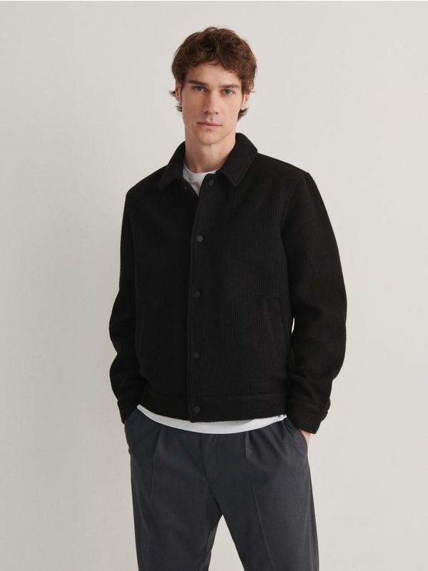 Reserved Reserved - Jakna od mješavine vune - crno