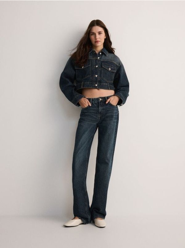 Reserved Reserved - Jakna od trapera - mornarsko plava