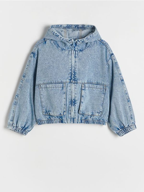Reserved Reserved - Jakna od trapera s kapuljačom - plava