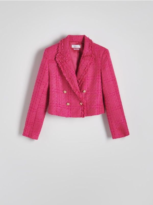 Reserved Reserved - Jakna od tvida - boja fuksije