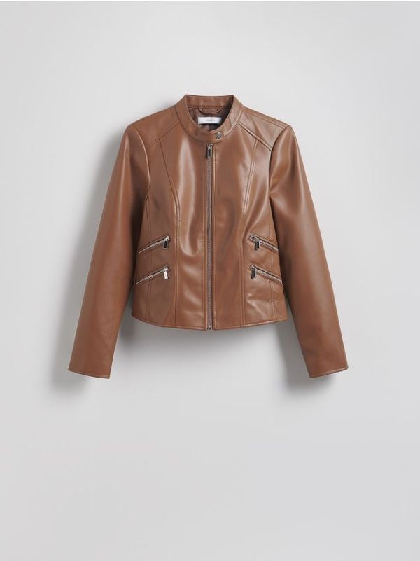 Reserved Reserved - Jakna od umjetne kože - bež