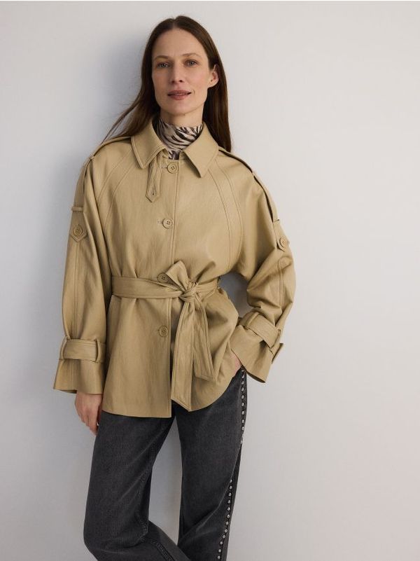 Reserved Reserved - Jakna od umjetne kože - bež