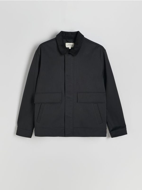 Reserved Reserved - Jakna s ovratnikom - crno