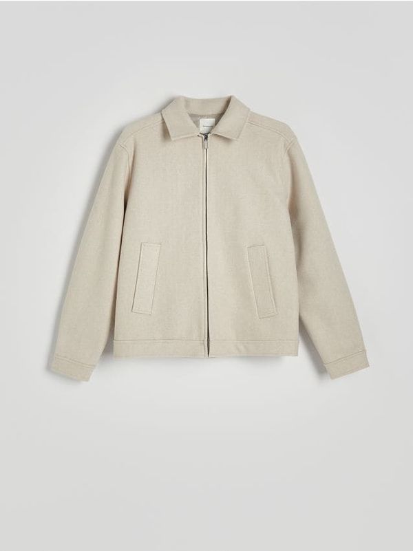 Reserved Reserved - Jakna s ovratnikom - krem