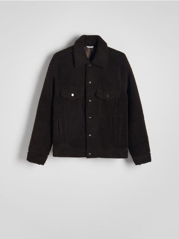 Reserved Reserved - Jakna sherpa - smeđi