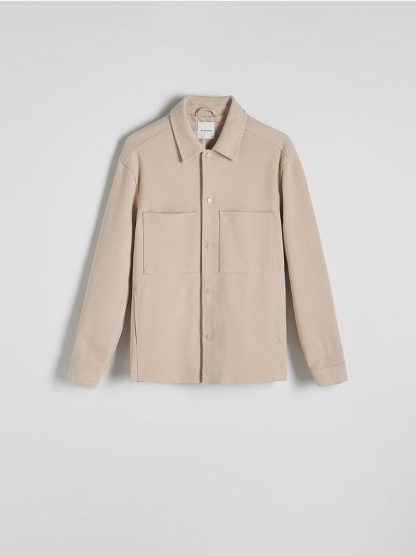 Reserved Reserved - Jakna u stilu košulje od mješavine pamuka - bež