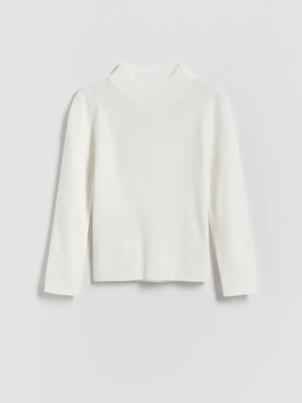 Reserved Reserved - Jednostavan džemper od viskoze - krem