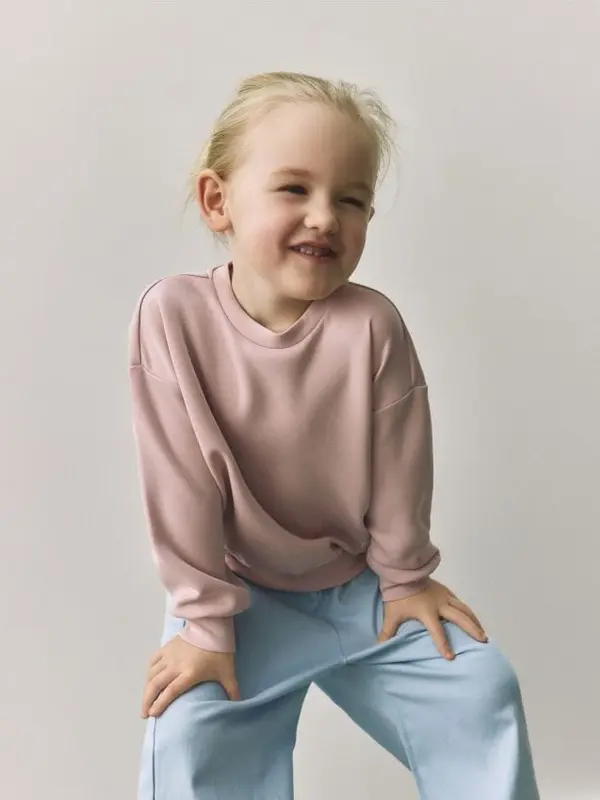 Reserved Reserved - Jednostavna bluza od modala - pastelnoružičasto