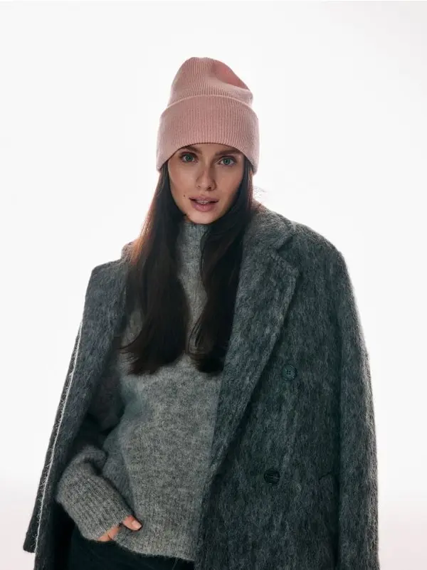 Reserved Reserved - Kapa beanie od mješavine viskoze - ružičasta