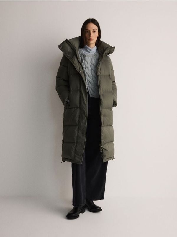 Reserved Reserved - Kaput ispunjen paperjem s kapuljačom - zelena