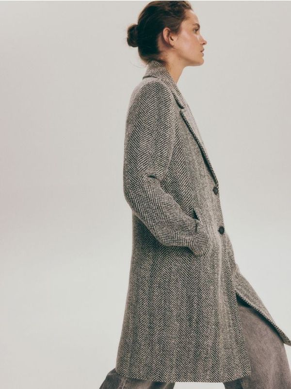 Reserved Reserved - Kaput od mješavine vune - light grey