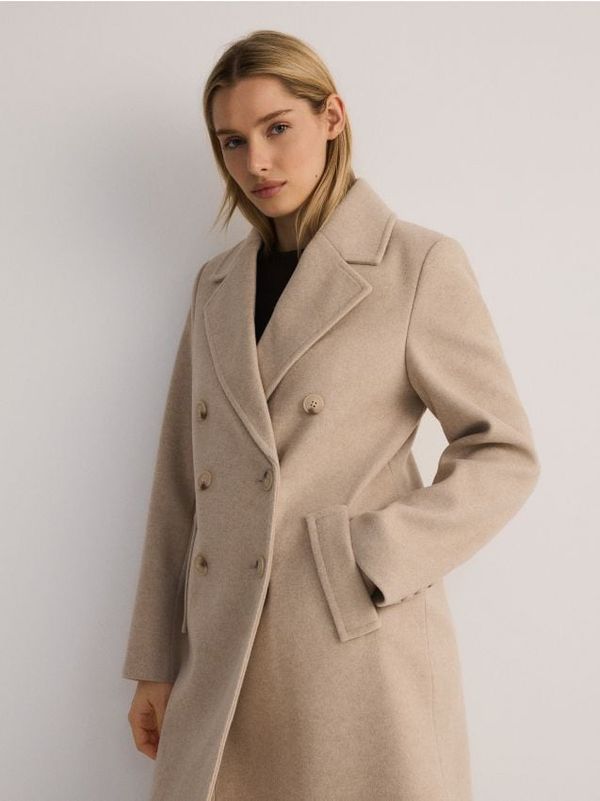 Reserved Reserved - Kaput s dvostrukim kopčanjem - bež