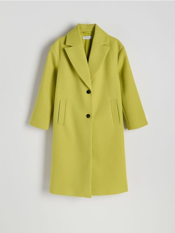 Reserved Reserved - Kaput s jednostrukim kopčanjem - žutozeleno