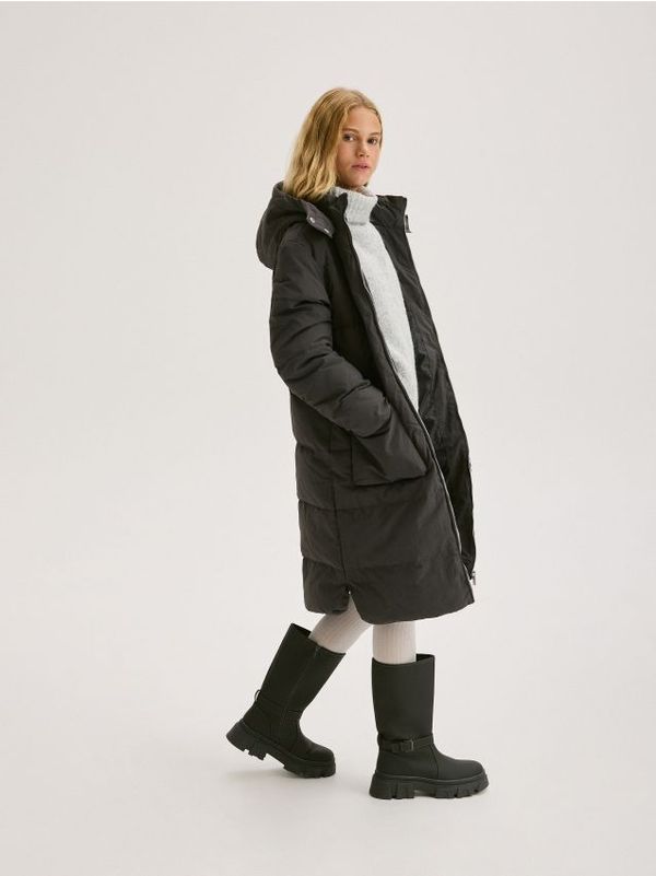 Reserved Reserved - Kaput s kapuljačom - tamnosivo