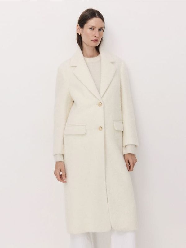 Reserved Reserved - Kaput s mješavinom vune - krem