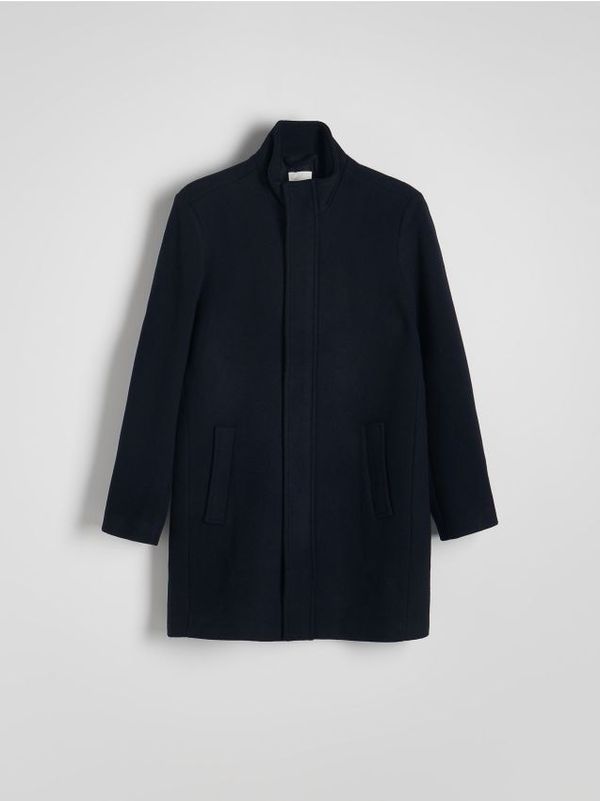 Reserved Reserved - Kaput s mješavinom vune - mornarsko plava