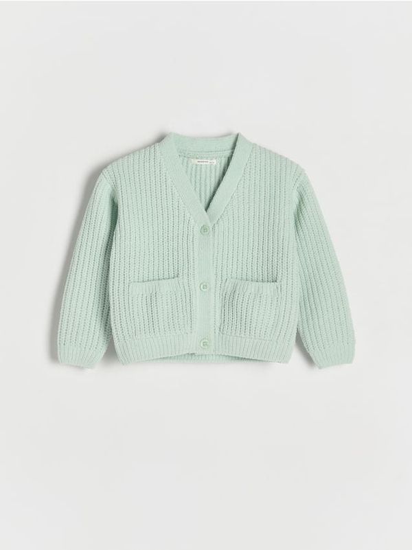 Reserved Reserved - Kardigan s džepovima - bljedozeleno