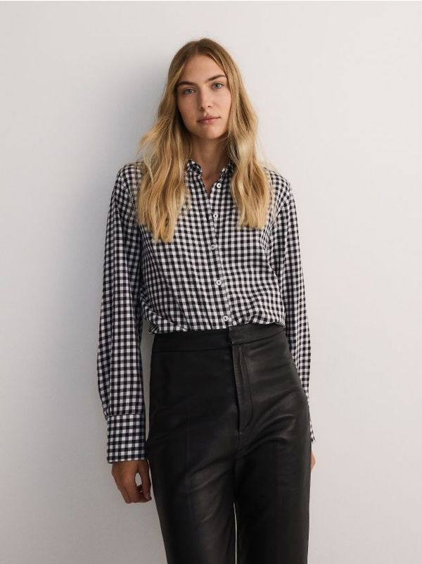 Reserved Reserved - Karirana košulja - crno