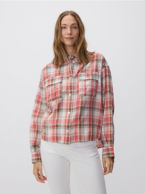 Reserved Reserved - Karirana košulja - koraljno