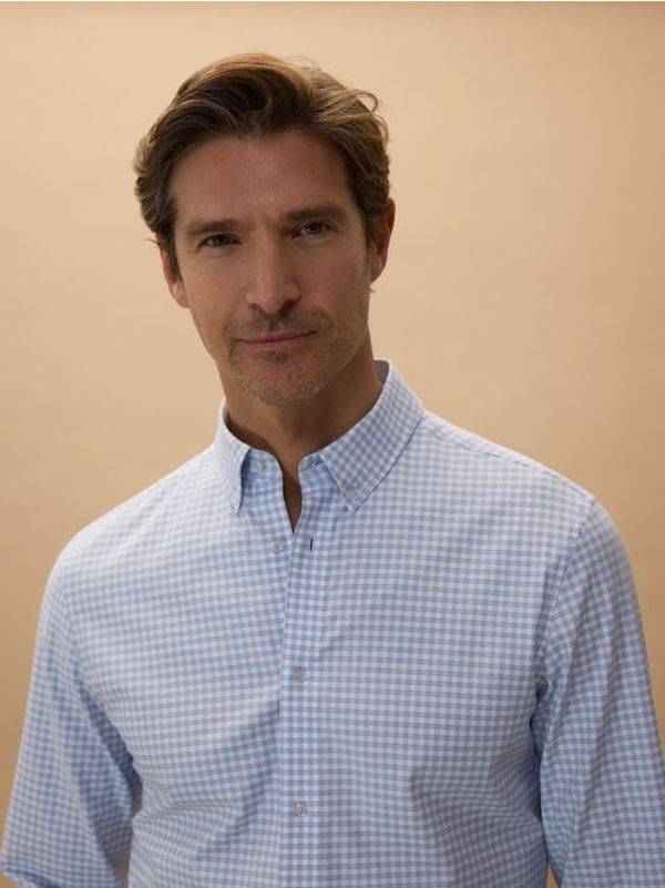 Reserved Reserved - Karirana slim fit košulja - svjetloplavo