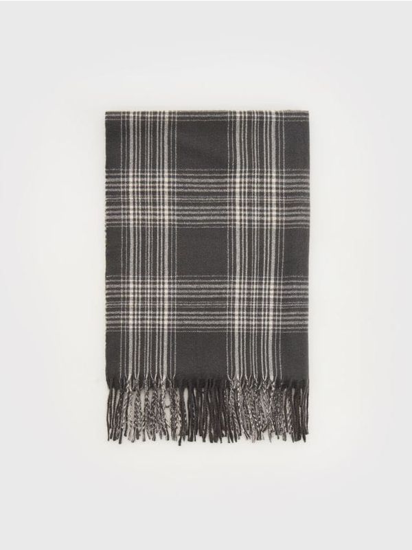 Reserved Reserved - Karirani šal - tamnosivo