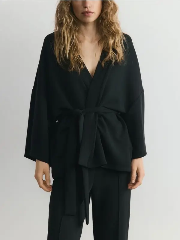 Reserved Reserved - Kimono majica s modalom - crno