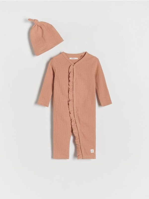 Reserved Reserved - Kombinezon s visokim udjelom pamuka i kapom - bakreno