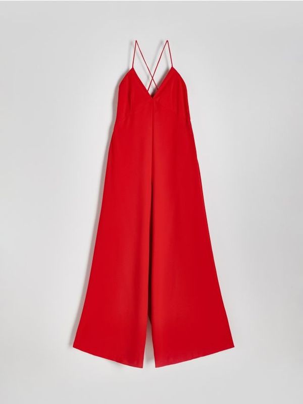 Reserved Reserved - Kombinezon sa širokim nogavicama - crvena