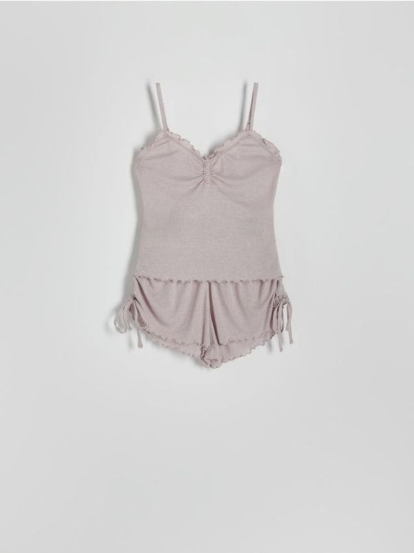 Reserved Reserved - Komplet dvodijelne pidžame - boja kave