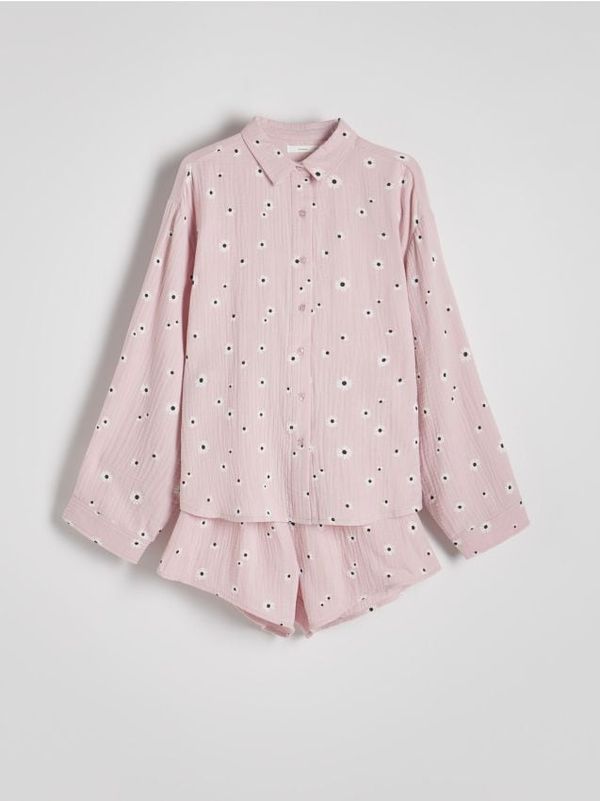 Reserved Reserved - Komplet dvodijelne pidžame cvjetna uzorka - pastelnoružičasto