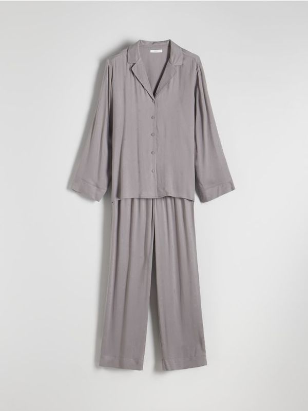 Reserved Reserved - Komplet dvodijelne pidžame od viskoze - light grey