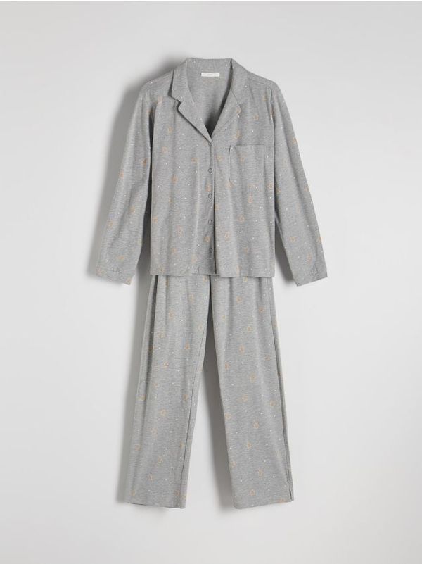 Reserved Reserved - Komplet dvodijelne pidžame s božićnim printom - srednjesivo