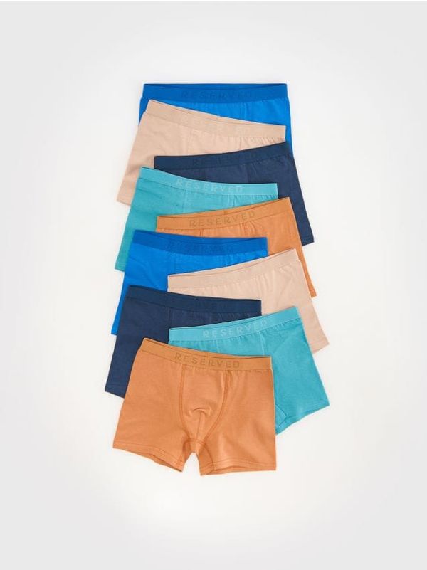 Reserved Reserved - Komplet od 10 para bokserica s visokim udjelom pamuka - mornarsko plava
