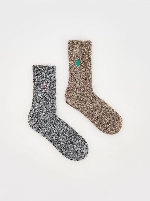 Reserved Reserved - Komplet od 2 para božićnih čarapa - bež