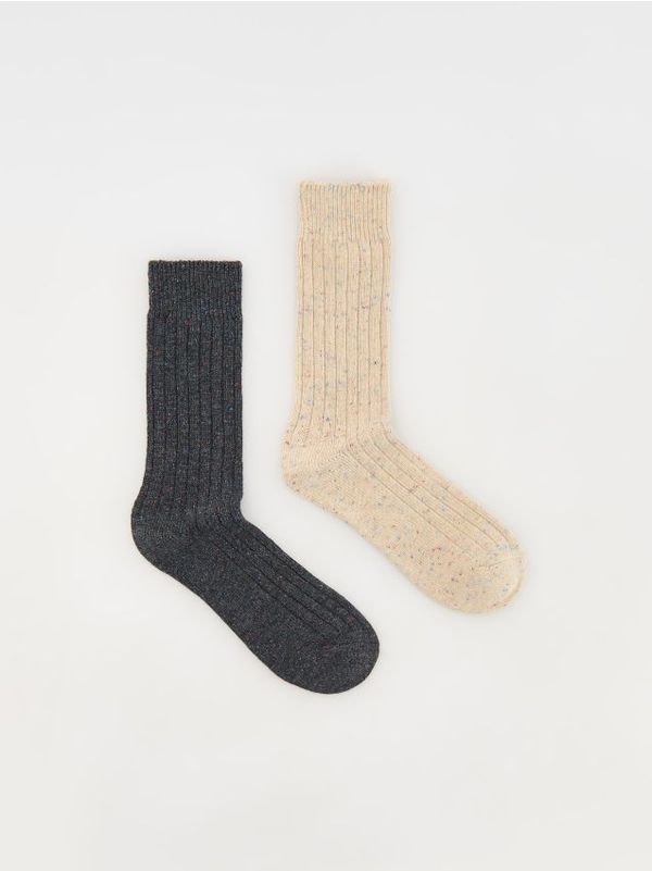 Reserved Reserved - Komplet od 2 para čarapa od mješavine vune - žuta boja