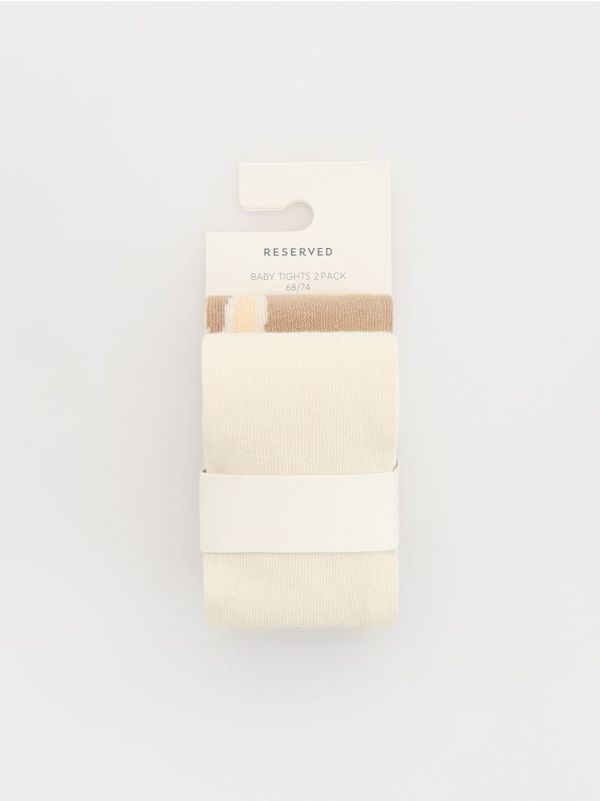 Reserved Reserved - Komplet od 2 para čarapa s gaćicama - krem
