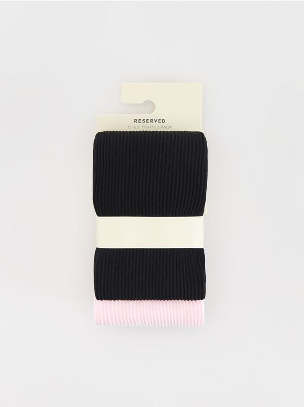 Reserved Reserved - Komplet od 2 para čarapa s gaćicama od mikrovlakana - crno