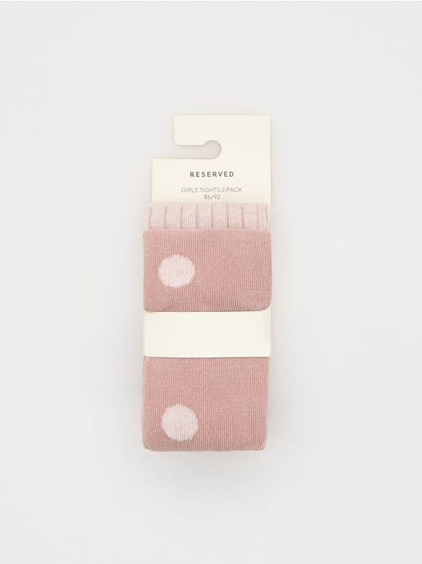 Reserved Reserved - Komplet od 2 para čarapa s gaćicama s visokim udjelom pamuka - boja kestena